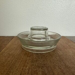 Vintage Chicken Waterer Base Glass 1940's Patent No 126997 Poultry Fount